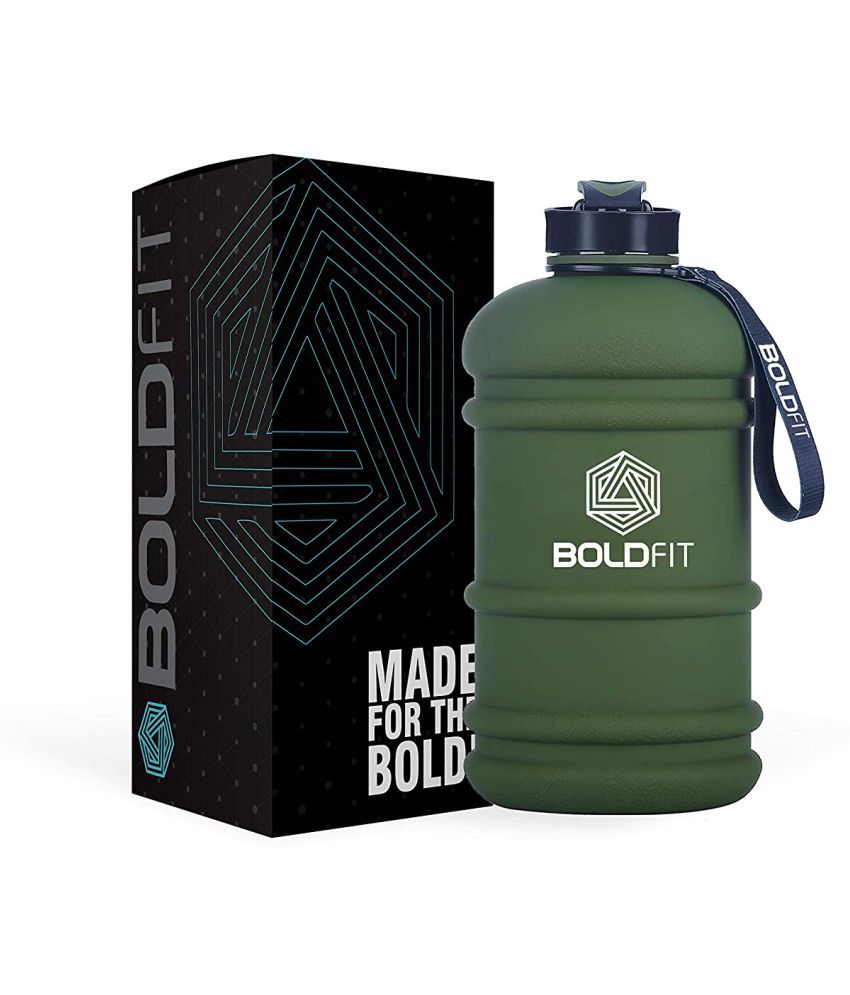 Boldfit Gallon Water Bottle For Gym Bottle For Men & Women 2.2 Liter Water Bottle Sippers - Army Green