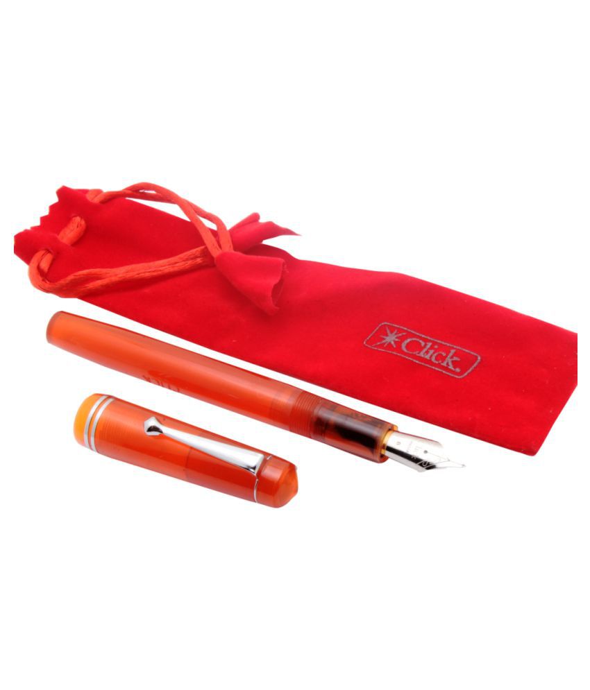     			Click Aristocrat Full Demonstrator Orange Fountain Pen 3in1 Ink Filling System Broad Nib