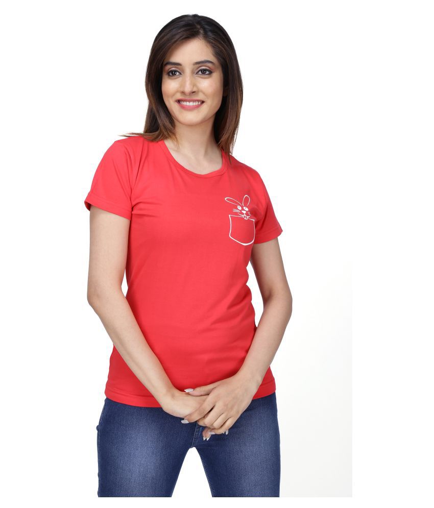    			Neo Garments Cotton Red T-Shirts