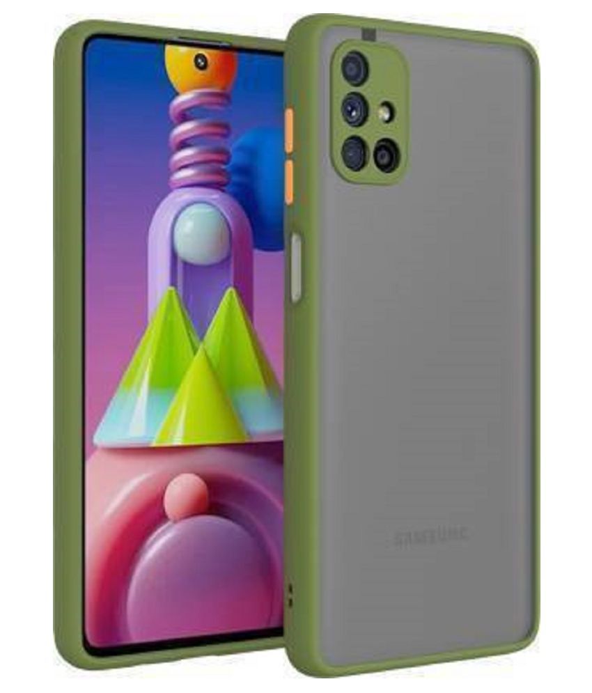 Samsung Galaxy M51 Shock Proof Case BEAUTY MAKER - Green SMOKE MATTE BACK COVER