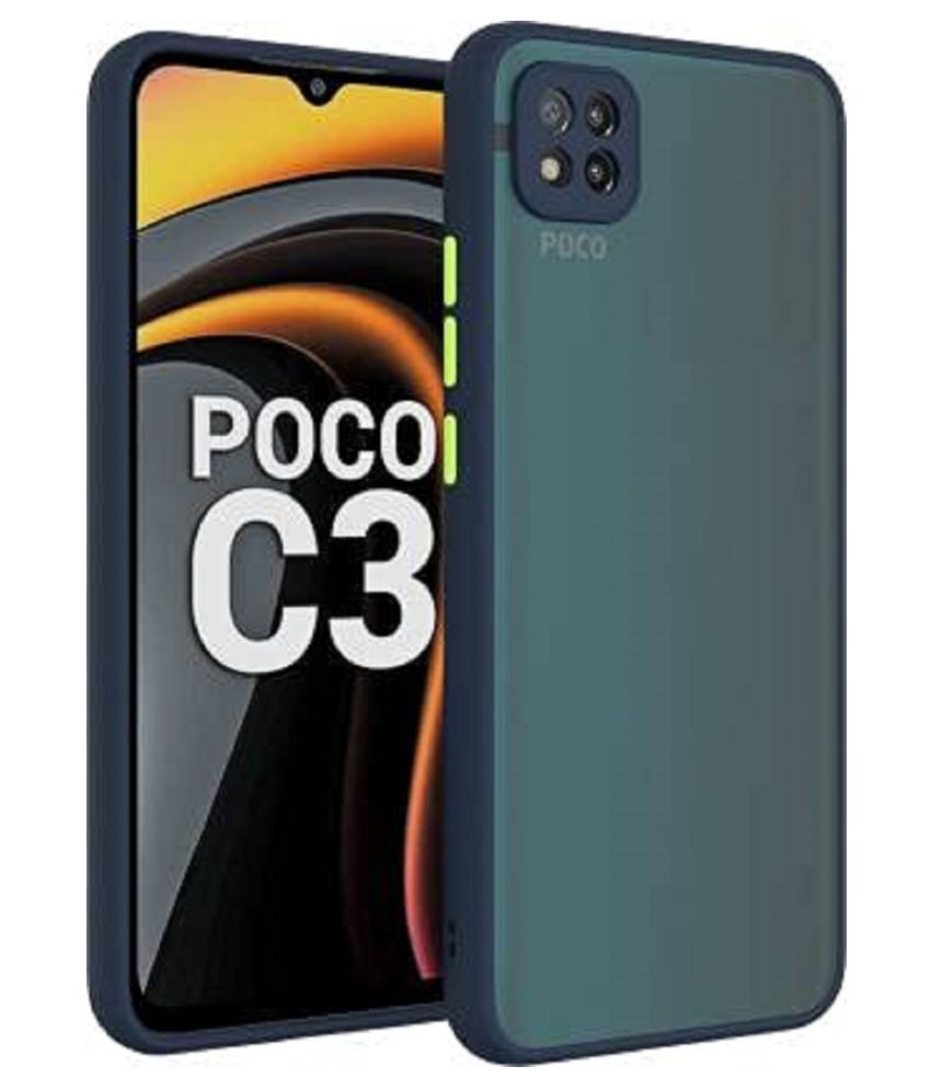 Xiaomi Redmi Poco C3 Shock Proof Case BEAUTY MAKER - Blue SMOKE MATTE BACK COVER
