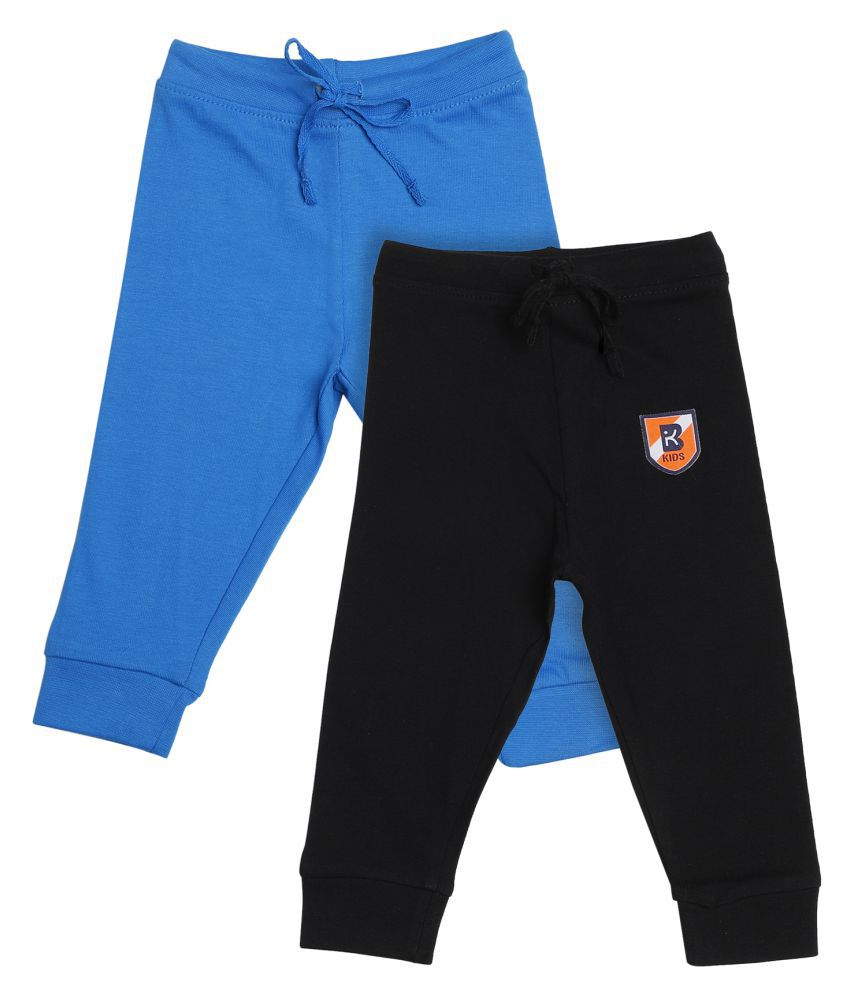     			Bodycare Infant Boys Blue and Black Printed Track Pant Pack of 2