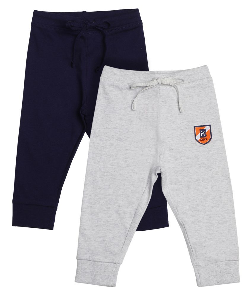     			Bodycare Infant Boys Grey and Navy Printed Track Pant Pack of 2