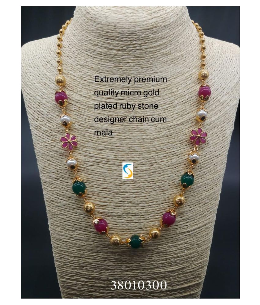 design premium gold plated ruby chain 