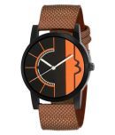 newmen NM-13 BROWN PU Analog Men's Watch