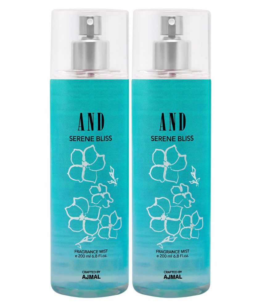     			AND Serene Bliss Pack of 2 Body Mist 200ML each for Female Crafted by Ajmal + 2 Parfum Testers