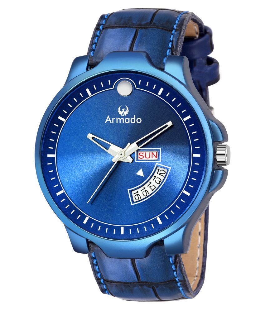     			Armado 5004-blue day&date Leather Analog Men's Watch