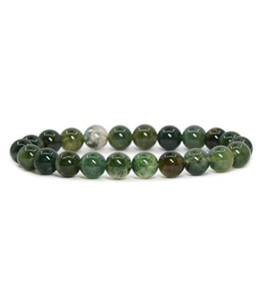     			8mm Green Moss Agate Natural Agate Stone Bracelet