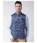 Hangup Blue Cotton Blend Nehru Jacket