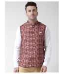 Hangup Red Cotton Blend Nehru Jacket