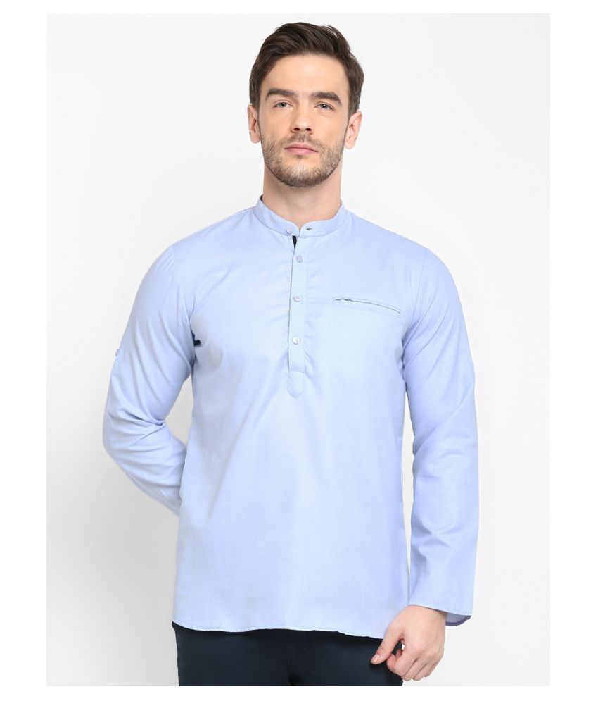     			Hangup Blue Cotton Kurta