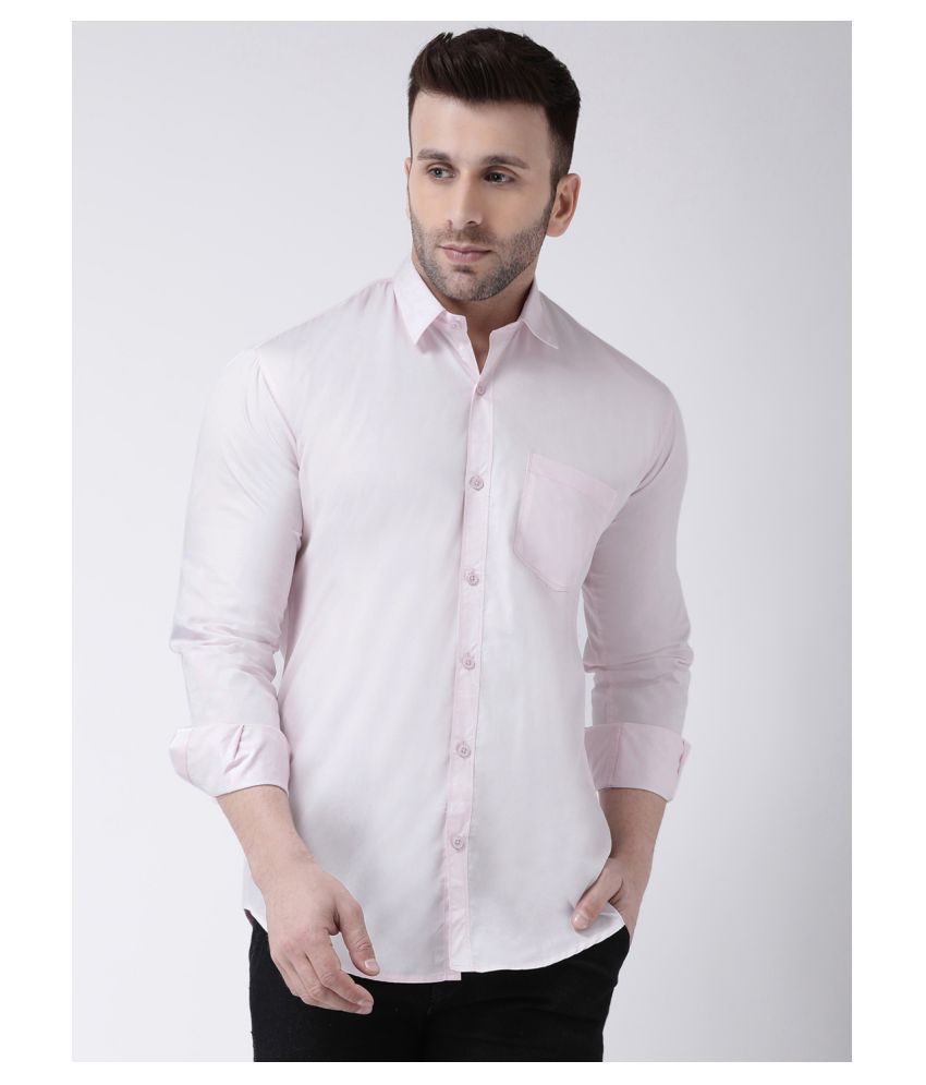     			Hangup Cotton Blend Pink Shirt