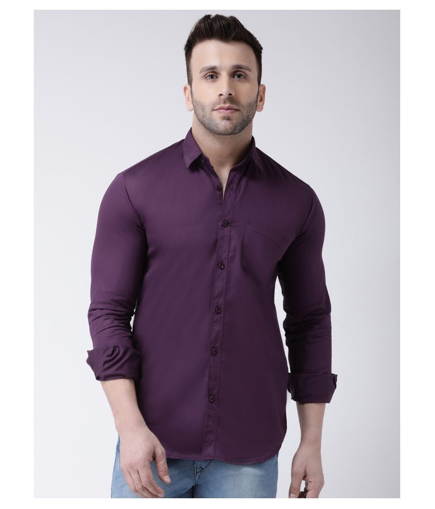     			Hangup Cotton Blend Purple Shirt