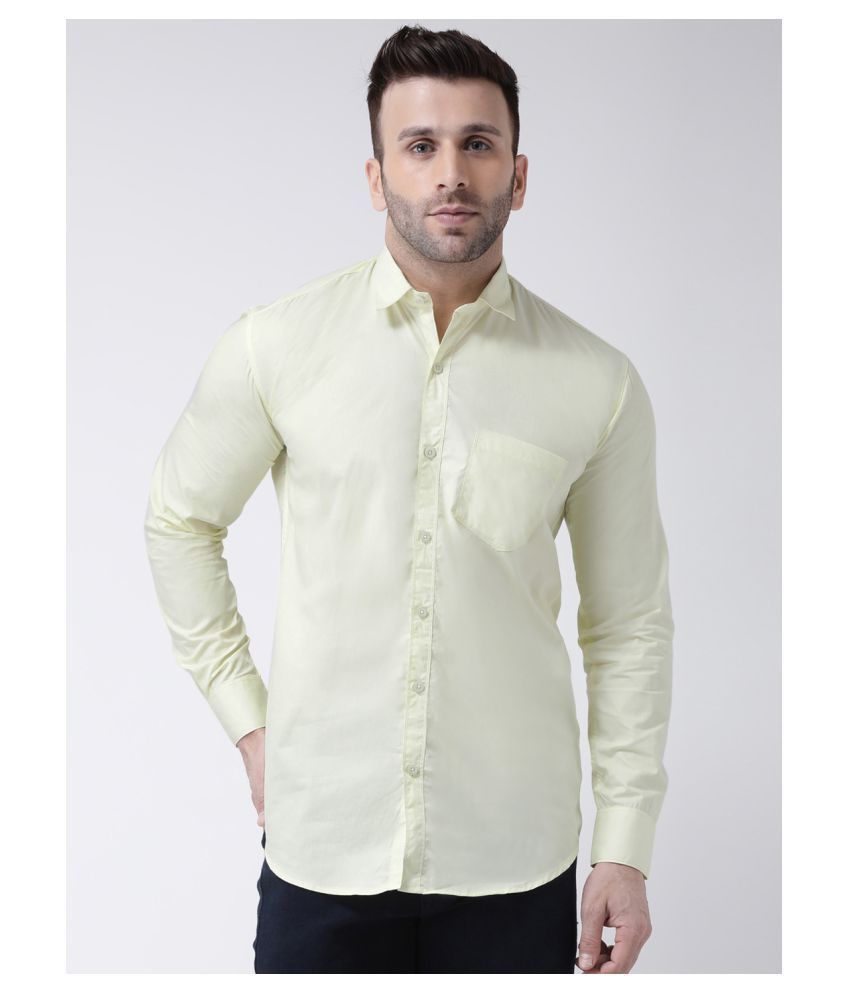     			Hangup Cotton Blend Yellow Shirt