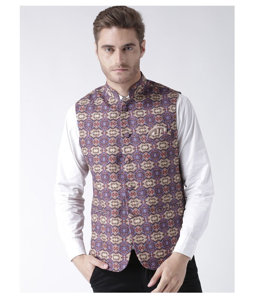     			Hangup Multi Cotton Blend Nehru Jacket