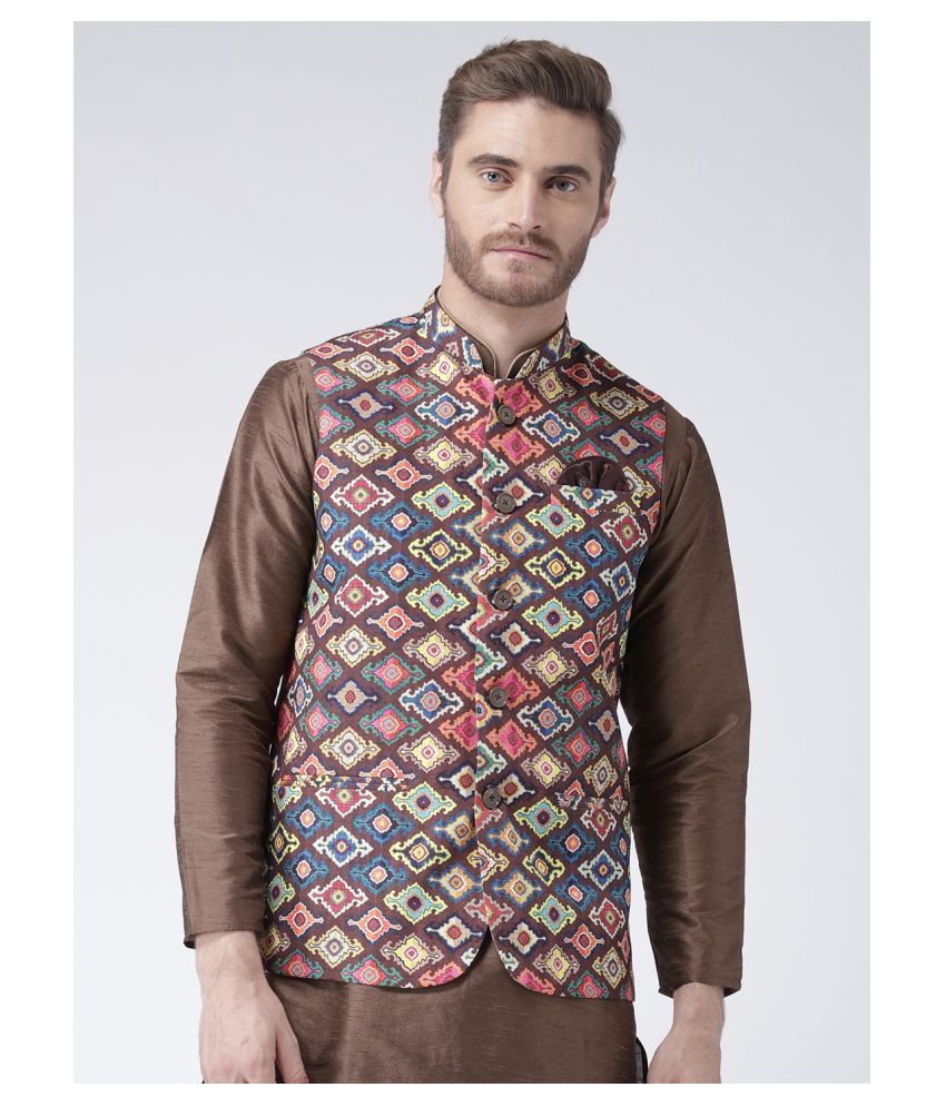     			Hangup Multi Cotton Blend Nehru Jacket