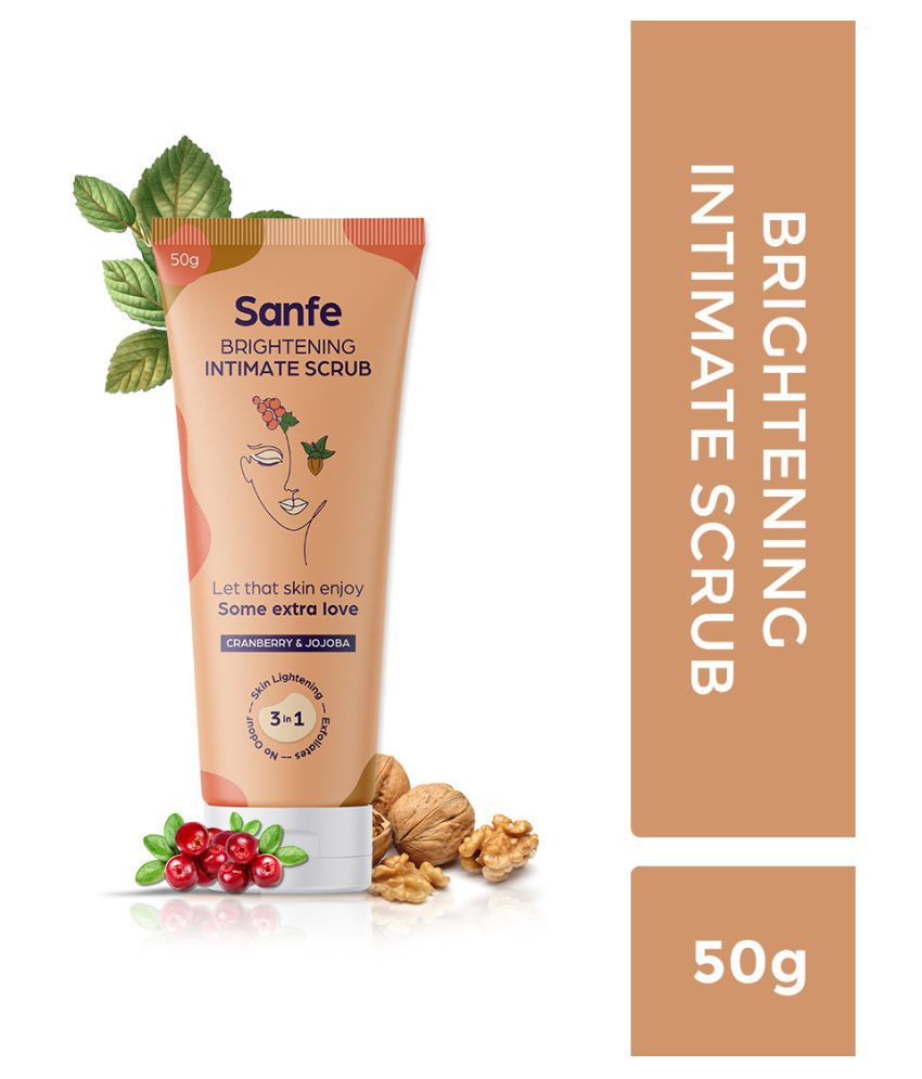 Sanfe Brightening Intimate scrub- Cranberry and Jojoba Beads 50g- for smooth, even-toned and polished intimate area