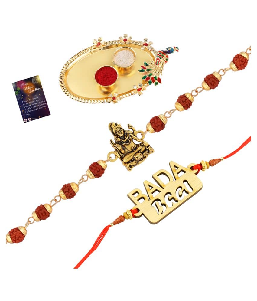 Rakhi Rudraksh "Shiv Ji"With Exclusive Bhaiya Rakhi " BADA BHAI" With