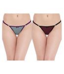 N-Gal Pack of 2 Polyester Solid Women's Thongs ( Multi Color )