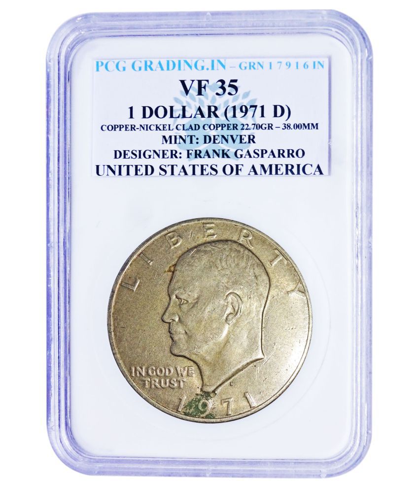     			Pcg Grading 1 Dollar (1971 D) Mint: Denver Designer: Frank Gasparro United States Of America Copper-Nickle Coin