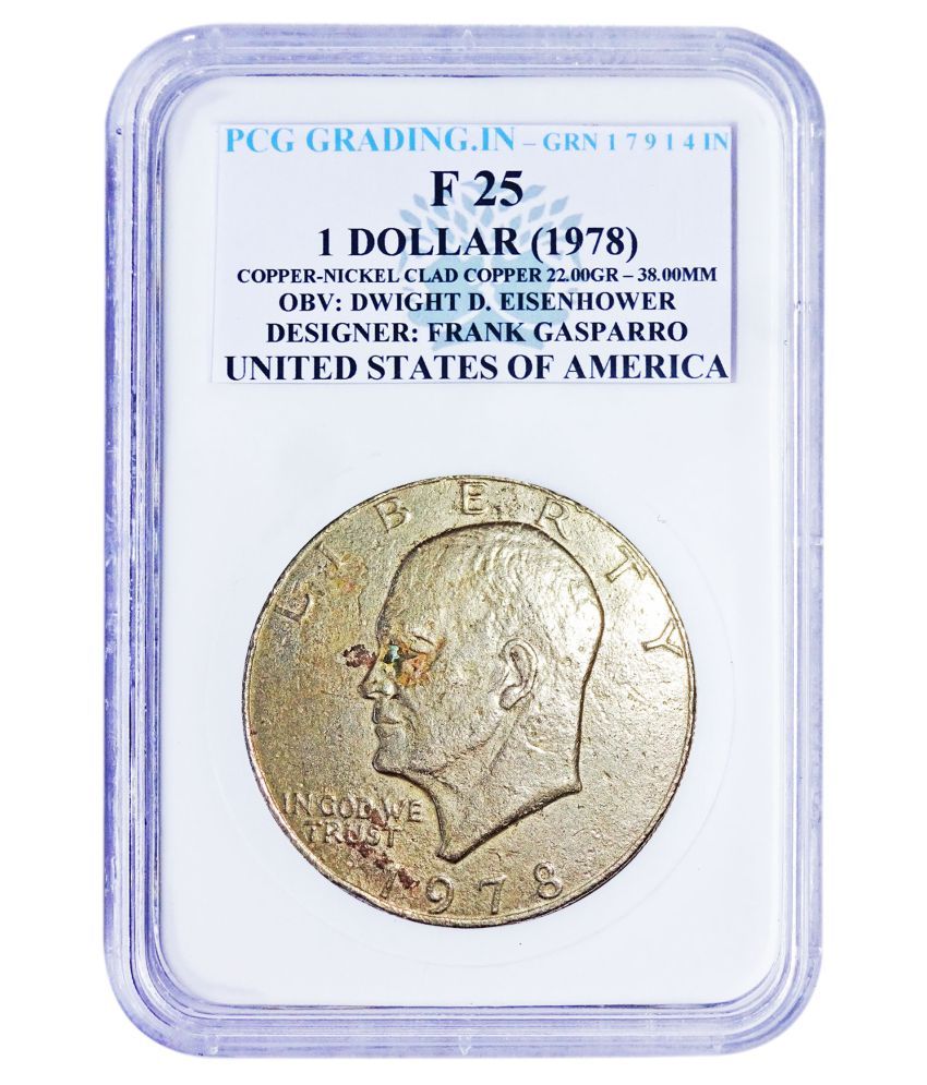     			Pcg Grading 1 Dollar (1978) Obv: Dwight D. Eisenhower Designer: Frank Gasparro United States Of America Copper-Nickle Coin