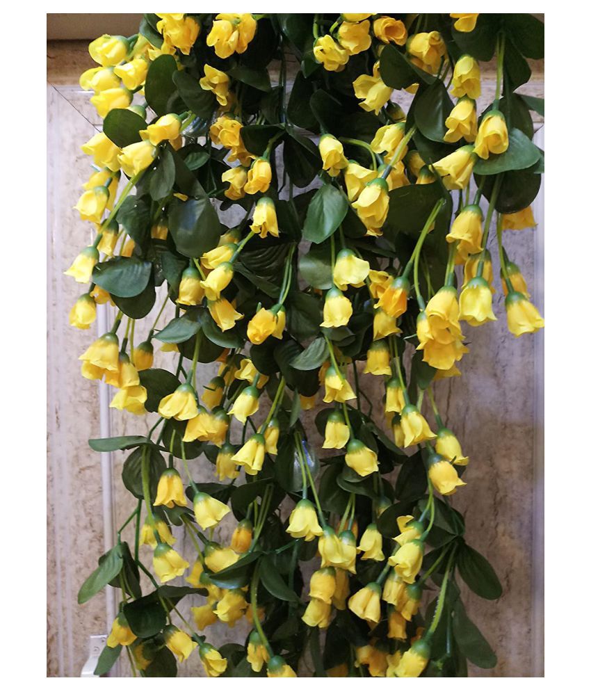 Well Art Gallery Artificial Yellow Orchid Hanging Flower For Home