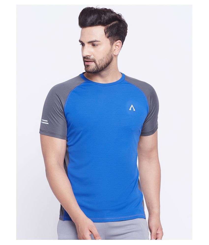     			AUSTIVO - Blue Polyester Regular Fit Men's Sports T-Shirt ( Pack of 1 )