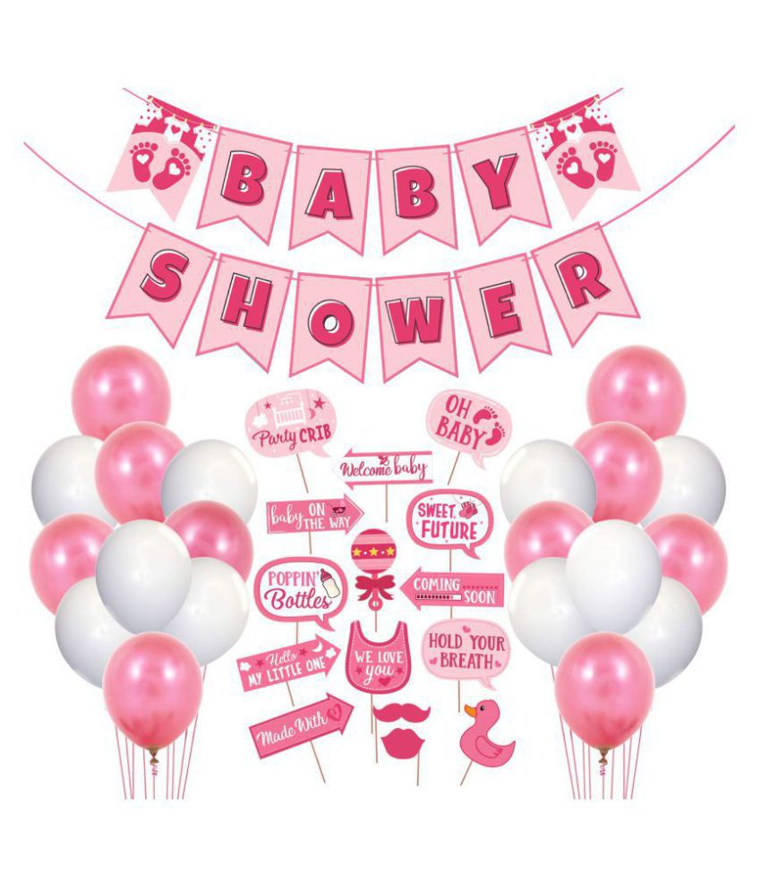     			ZYOZI Party Decoration Baby Shower Decorations Props Material Set-41 Pcs Banner, Photo Booth Props and Balloons for Gender Reveal,Maternity,Balloons Babyshower Mom to Be Photoshoot Materials Products Items Supplies