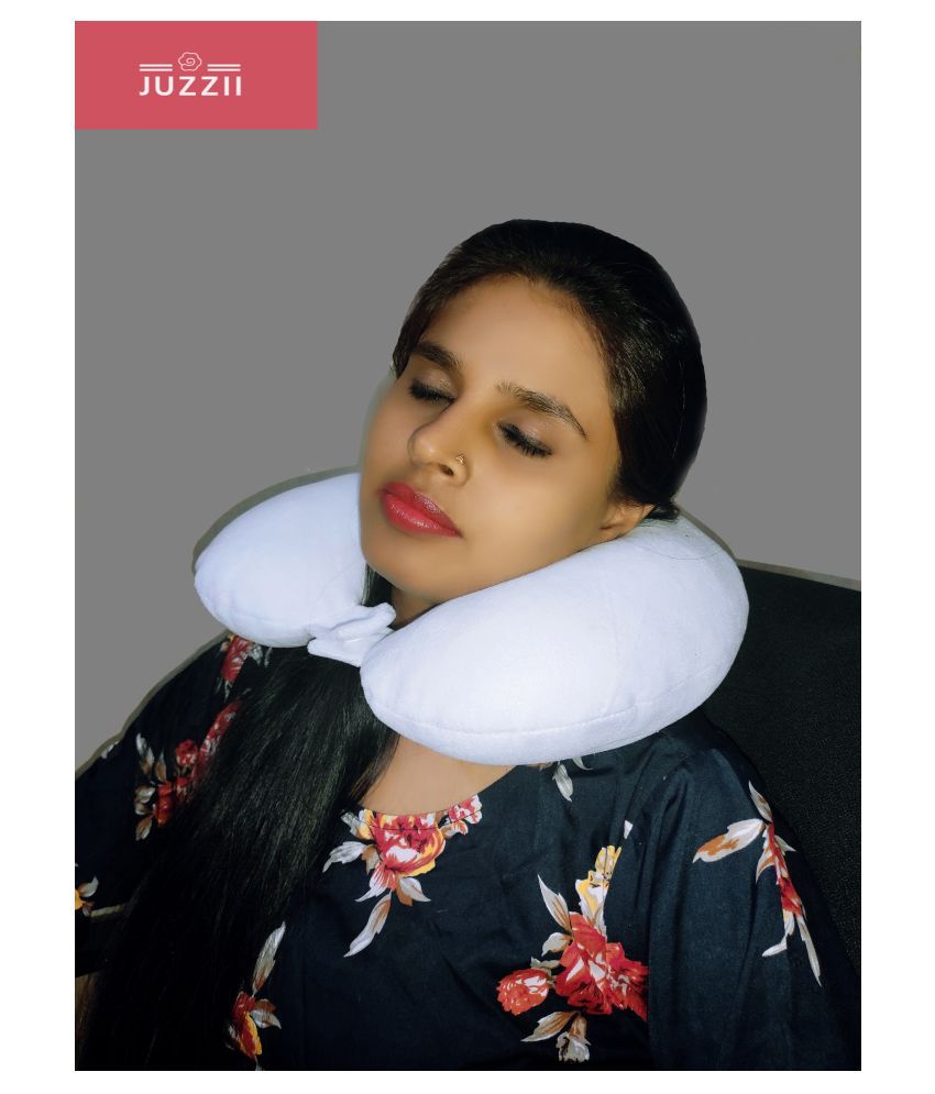     			JUZZII - White Neck Pillow ( Pack of 1 )
