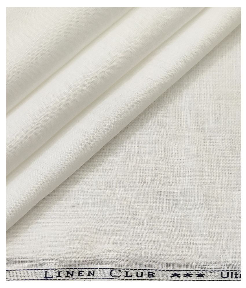 Linen Club White Linen Unstitched Shirt pc - Buy Linen Club White Linen Unstitched Shirt pc 