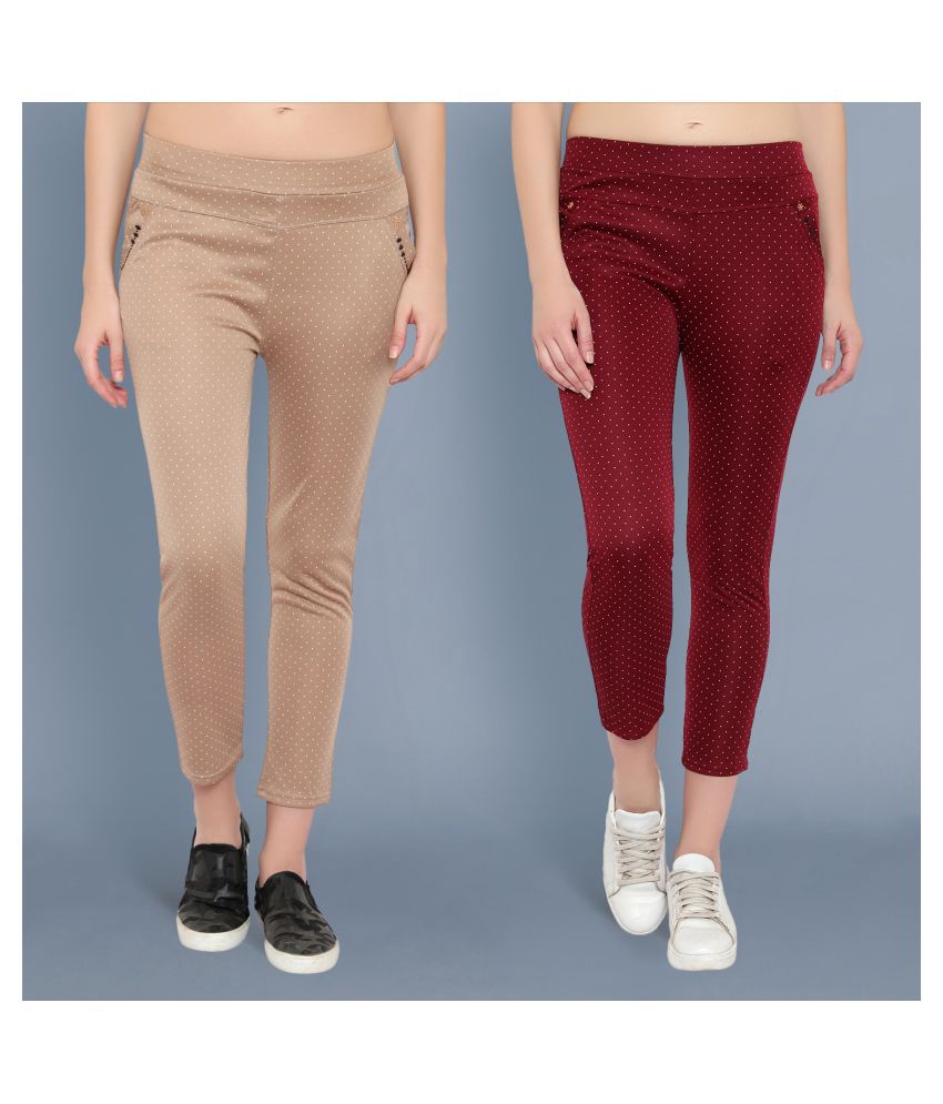 BuyNewTrend Cotton Lycra Casual Pants - Pack of 2