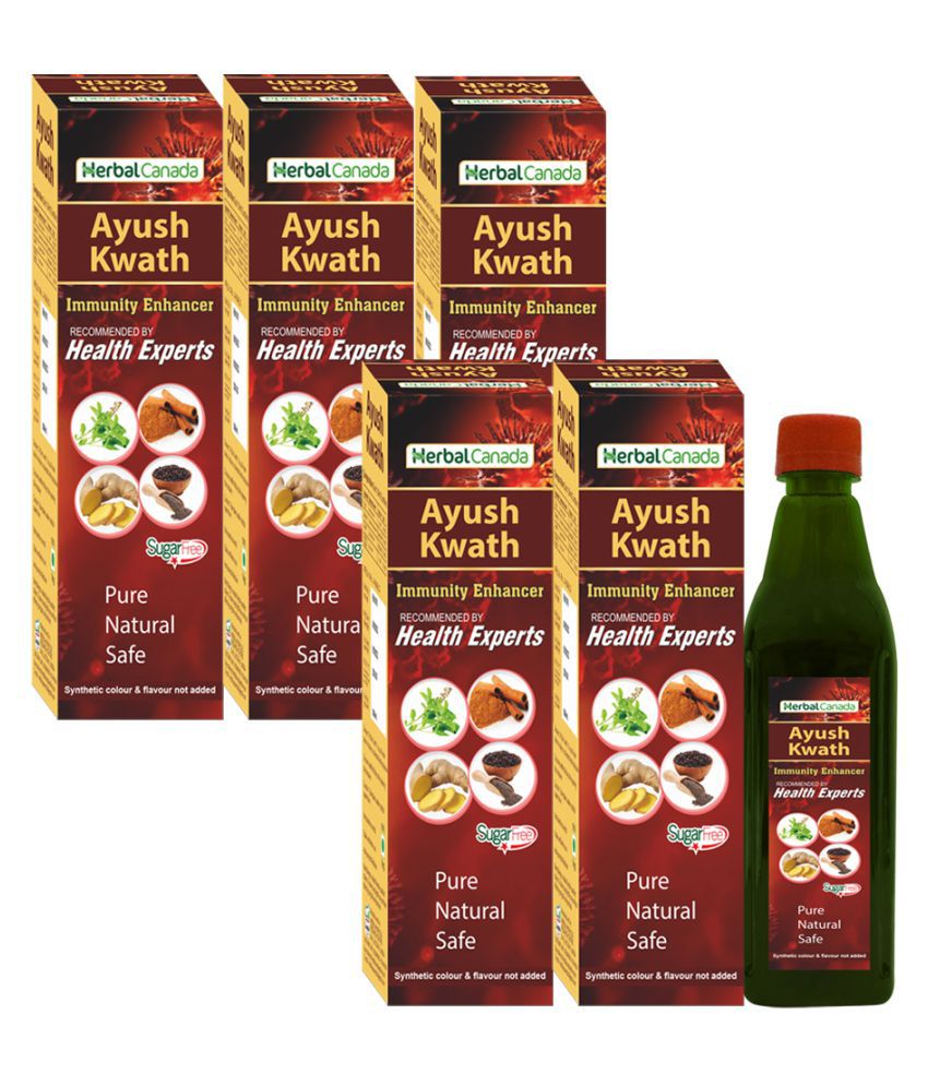     			Herbal Canada Ayush Kwath (Kadha) Immunity Boosters Liquid 500 ml Pack Of 5