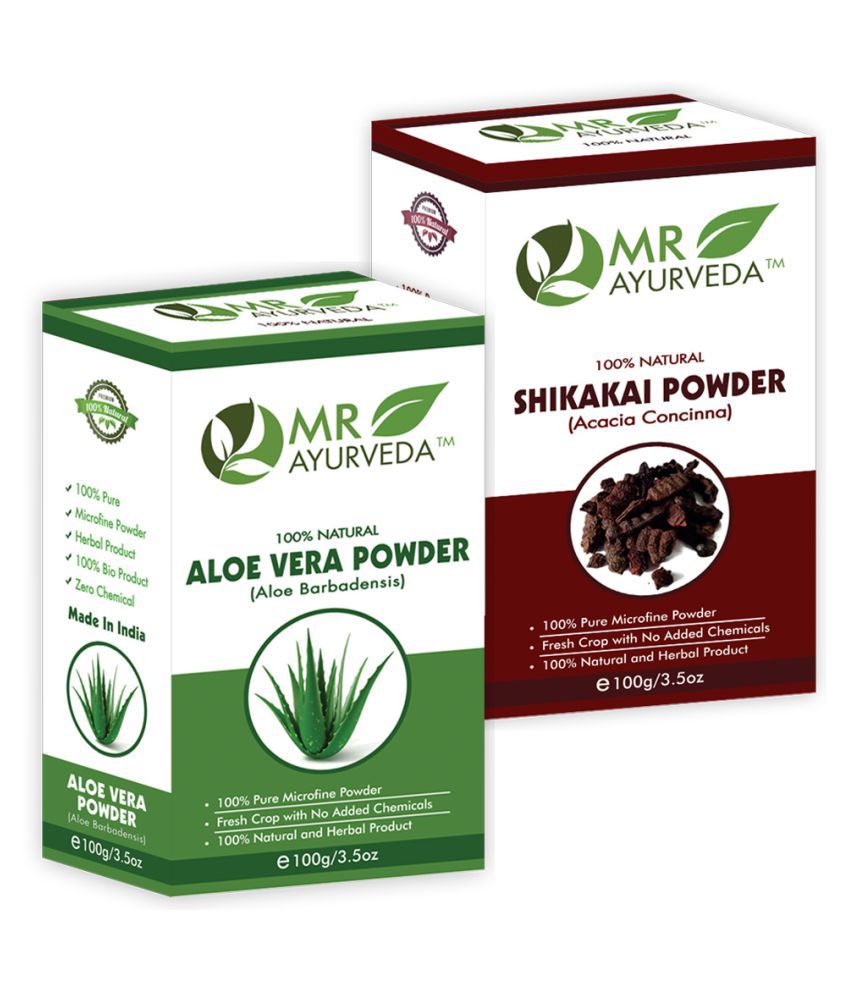     			MR Ayurveda 100% Organic Aloe Vera Powder and Shikakai Powder Hair Scalp Treatment 200 g Pack of 2