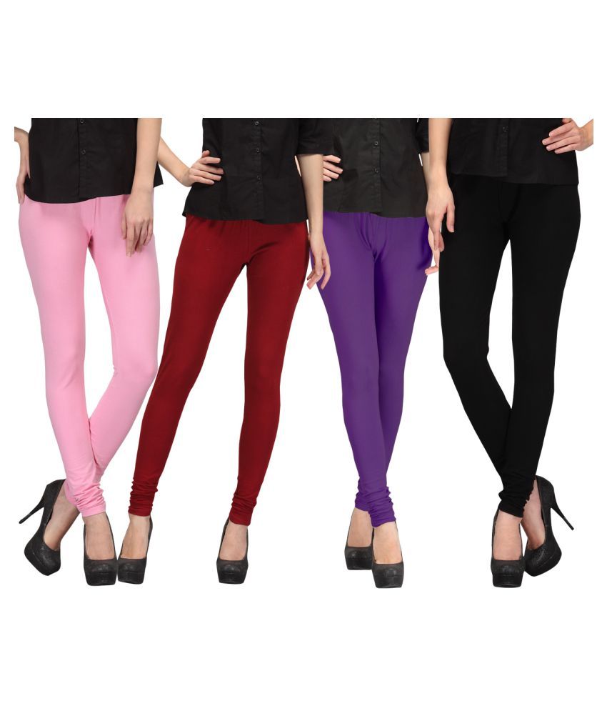     			FnMe Cotton Lycra Pack of 4 Leggings