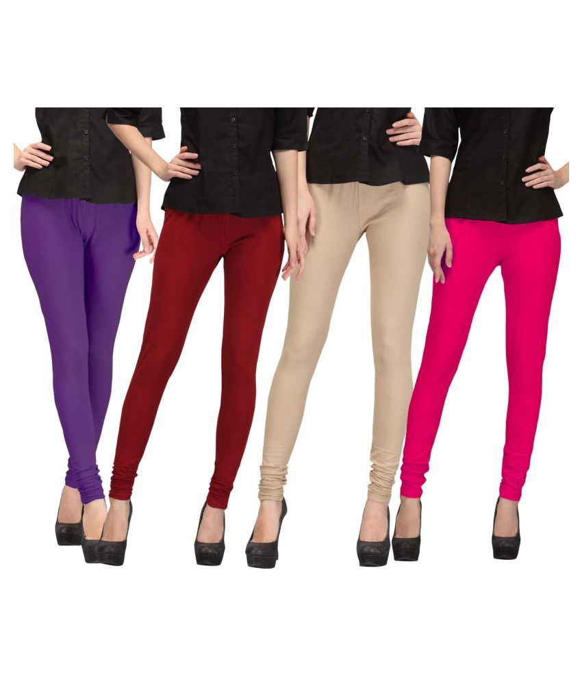     			FnMe Cotton Lycra Pack of 4 Leggings