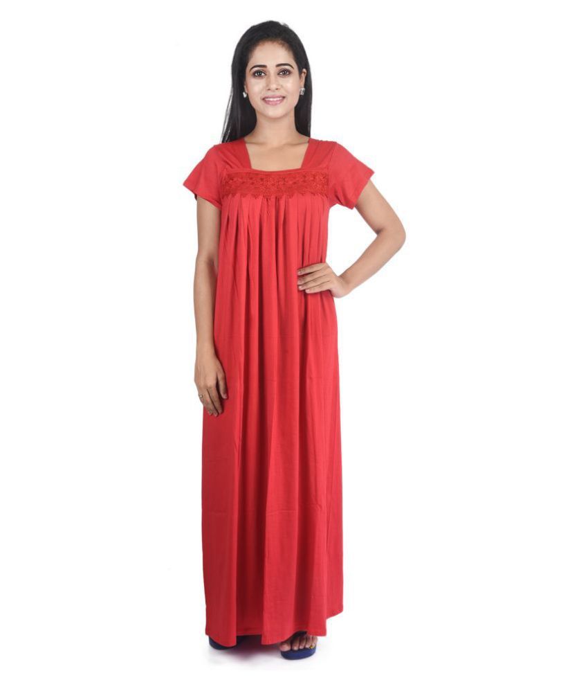     			PIYALI'S CREATION WOMEN'S Hosiery Nighty & Night Gowns - Red