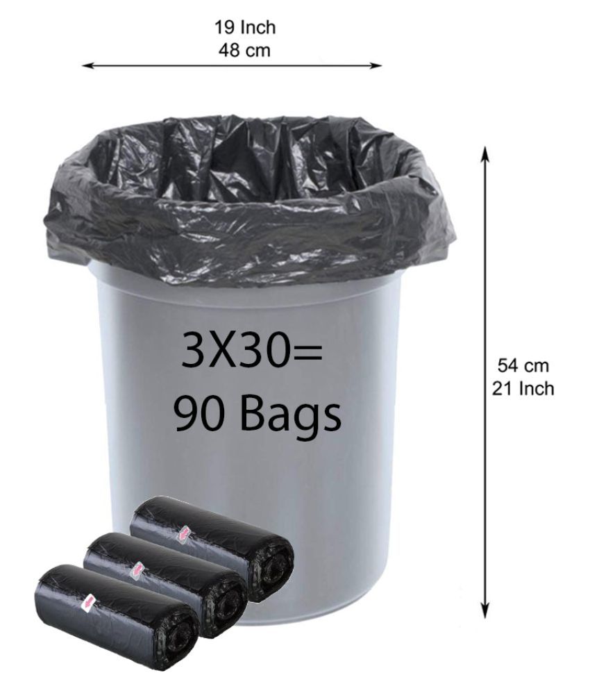 Dustbin Cover Trash Waste Disposal Garbage Bags Medium 19 x 21 Inches ...