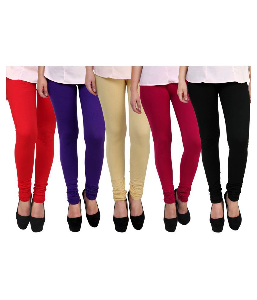     			FnMe Cotton Lycra Pack of 5 Leggings