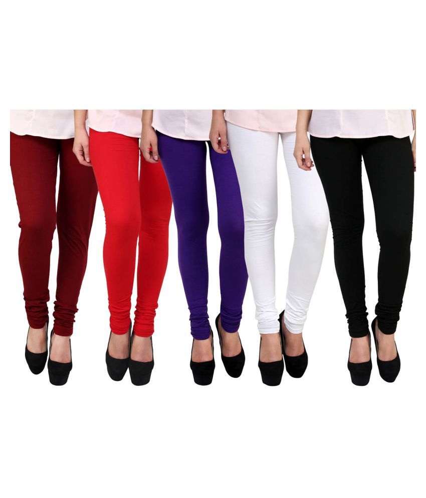     			FnMe Cotton Lycra Pack of 5 Leggings