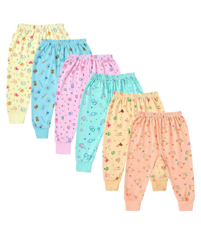     			DAYAKU Yellow, Blue,Pink, Turquoise, Beige and Peach Kids Boys & Girls Pyjamas Pack of 6