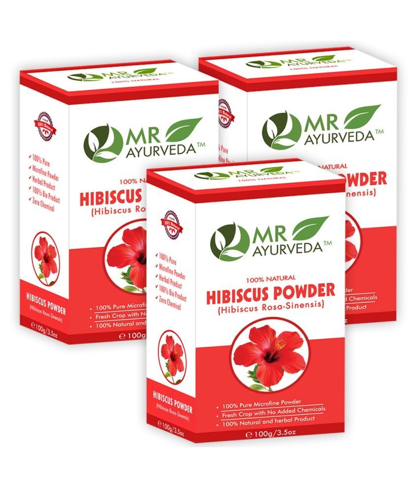     			MR Ayurveda 100% Pure Hibiscus Powder for Skin Care and Hair Scalp Treatment 300 g Pack of 3