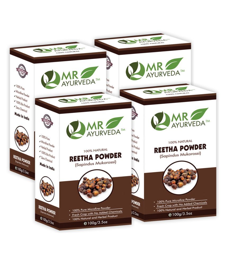     			MR Ayurveda 100% Natural Reetha Powder Hair Scalp Treatment 400 g Pack of 4