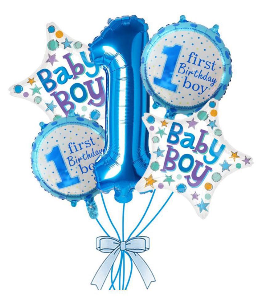     			RTB Enterprises 5pcs 1st Birthday Balloons Baby Boy Blue Balloon Set for Birthday Party, Party Decoration, Kids Birthday Decoration, Celebration