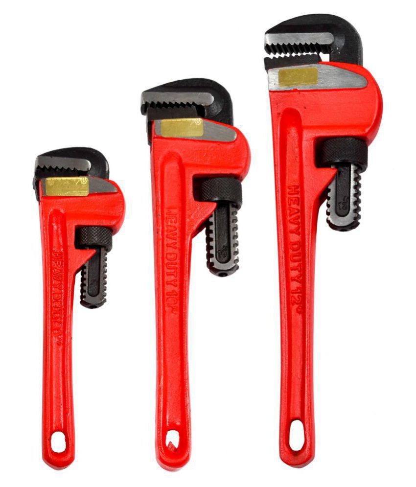     			Globus 1601 Heavy Duty  Pipe Wrench 8" (200 mm), 10" ( 250 mm) and 12" (300 mm)  Set of 3 Pc
