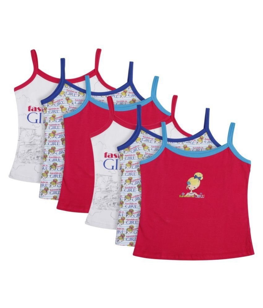     			Bodycare Kids Girls Assorted Round Neck Sleeveless Vest pack Of 6 Size 65