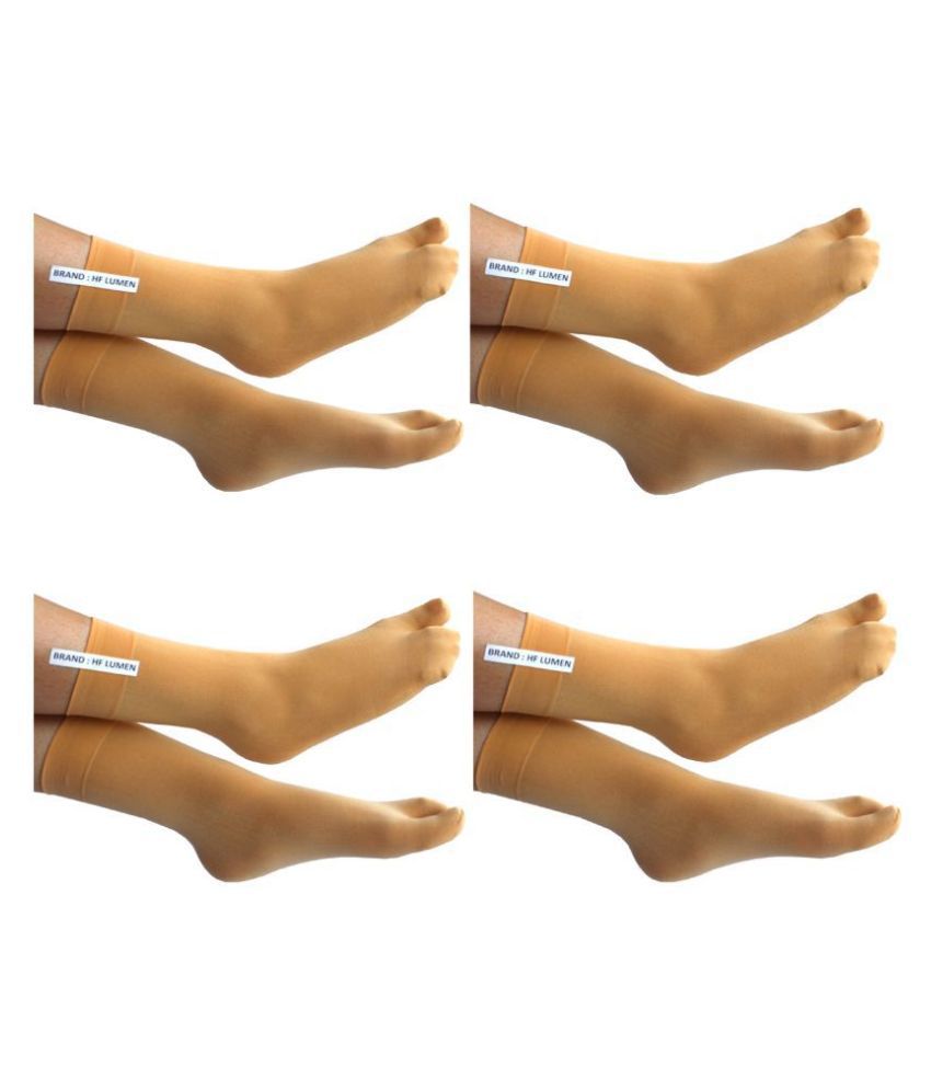     			HF LUMEN - Beige Spandex Women's Mid Length Socks ( Pack of 4 )