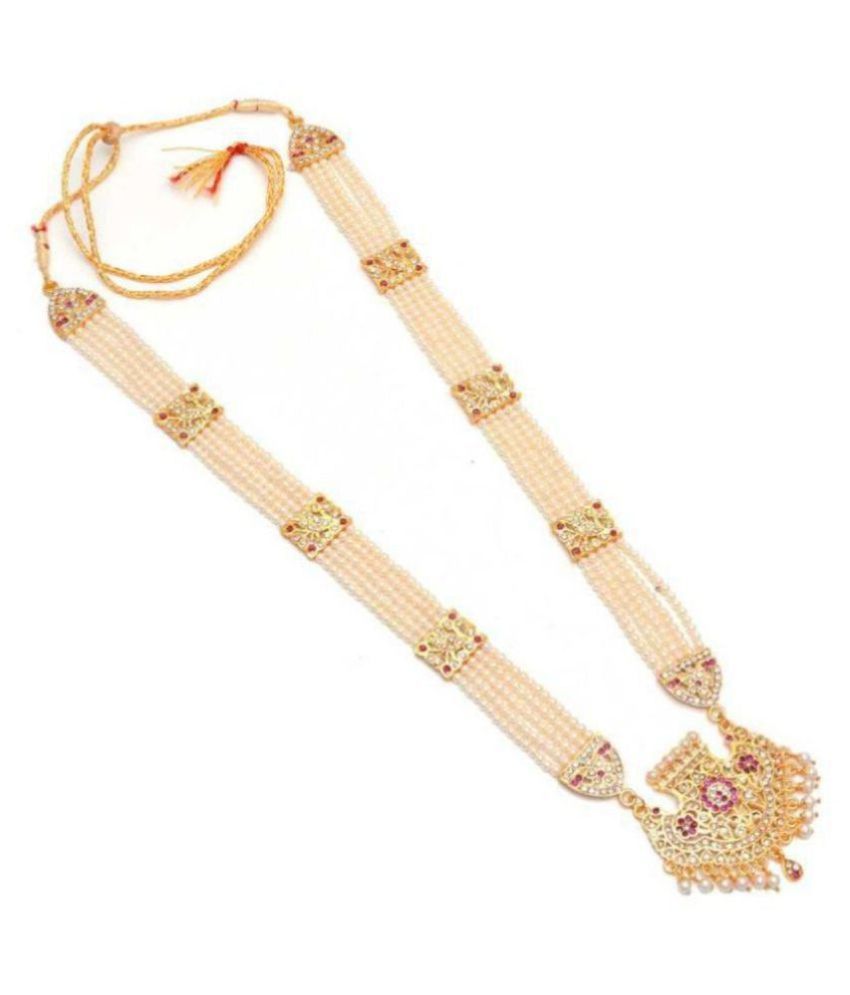     			Jewar Mandi Brass Multi Color Traditional Necklace Long Haram