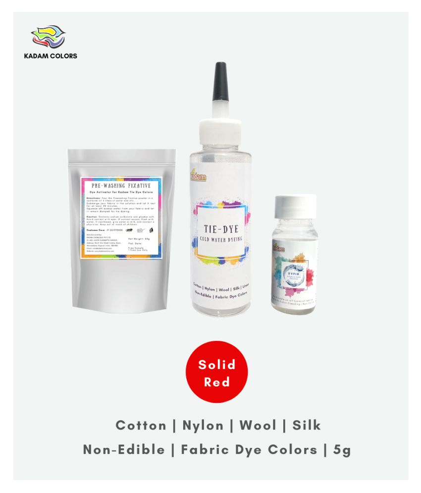 Tie Dye Solid Red, Cold Water Fabric Dye Color, 100mL Bottle with