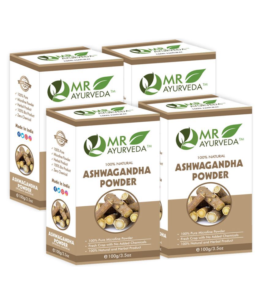     			MR Ayurveda 100% Pure Ashwagandha Powder Hair Scalp Treatment 400 g Pack of 4