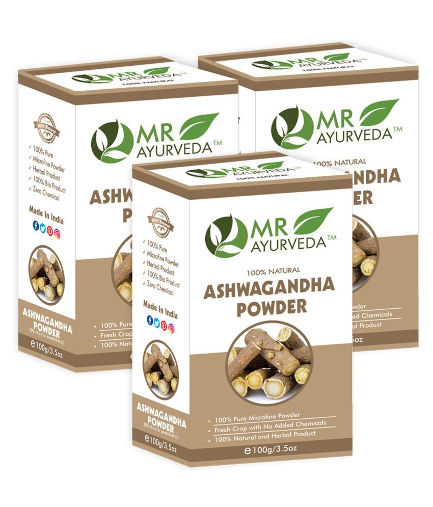     			MR Ayurveda Ashwagandha Powder, Skin Care Hair Scalp Treatment 300 g Pack of 3